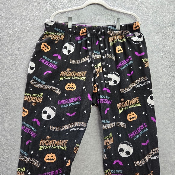Disney Women Sleepwear Large Black Nightmare Before Christmas Pajama Pant Jogger - Picture 13 of 13